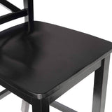 Linon Home Dcor Black X Back Counter Stool, 16" W x 17.91" D x 37.01" H Linon