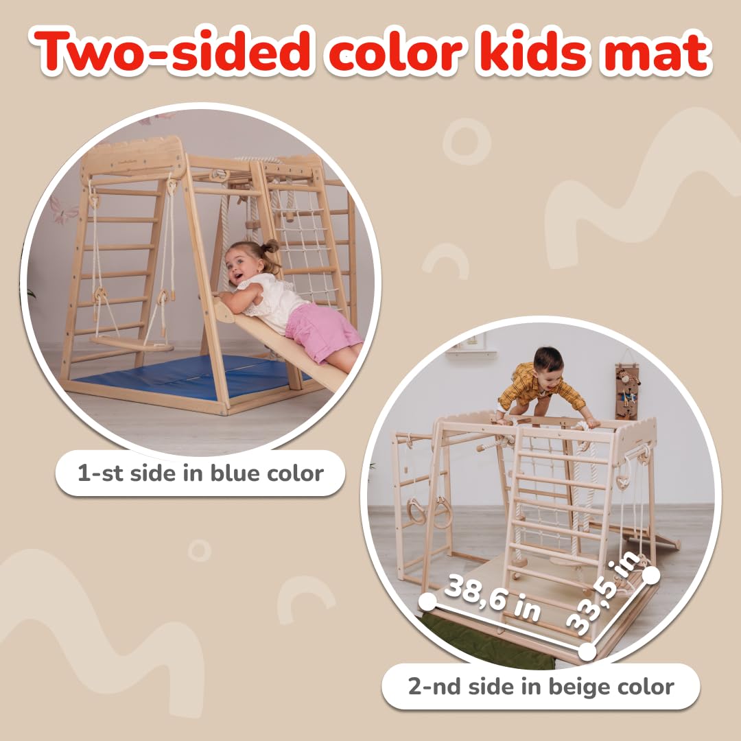 Woodandhearts Indoor Playground, Made in EU Jungle Gym for Kids Ages 1-4, Toddler Jungle Gym, Kids Playground, Jungle Gym for Kids Ages 1-4, Toddler Jungle Gym, Montessori Play Gym Wood And Hearts