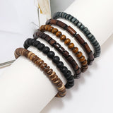 JAVMOO Wooden Beads Bracelet for Men Leather Wrap Hemp Cords Wood Beads Ethnic Tribal Bracelets Wooden Wristbands JAVMOO