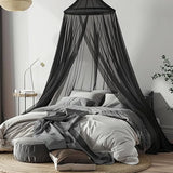 Mosquito Net Bed Canopy for Girls,King Canopy Bed Curtains Full Queen Size from Ceiling,Dome Mosquito Netting Bed Tent Twin Girls Princess Canopy Bed Black Decor for Baby Crib,Kid Bed and Adult Beds
