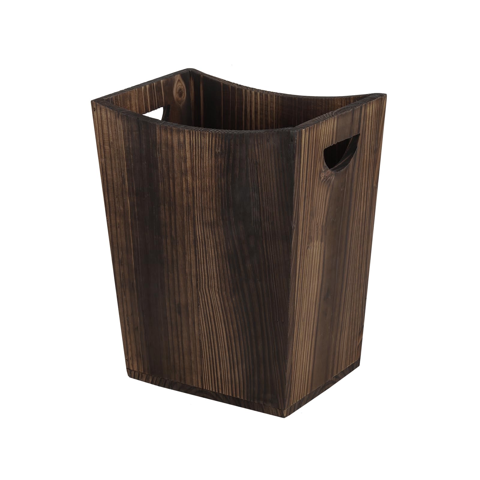 MOOACE Wood Trash Can, Small Waste Basket with Handles, Rectangular Wood Garbage Can Recycling Bin for Bedroom, Bathroom, Kitchen, Office - WoodArtSupply