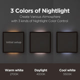 mooas Wooden Frame LED Silent Wall Clock with Remote, Backlit Nightlight, Modern Digital LED Wall Clock Display Sunrise Alarm Melody 5 Brightness for Bedroom Living Room Office Decor- Dark Wood mooas