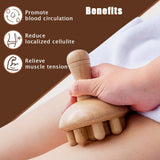 zhijiazhi Wooden Mushroom Shape Massager | Manual Wood Therapy Massage Tool, Anti Cellulite, Maderoterapia, Lymphatic Drainage, Relief Muscle Tension, for Full Body Use zhijiazhi