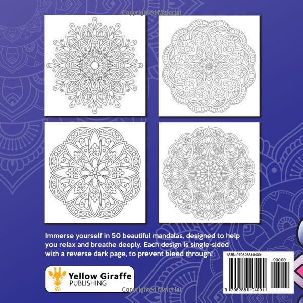 Mandalas Adult Coloring Book Volume 2: 50 New Single-Sided Designs for Relaxation, Mindfulness & Creative Flow (Mandala Coloring Books) WoodArtSupply