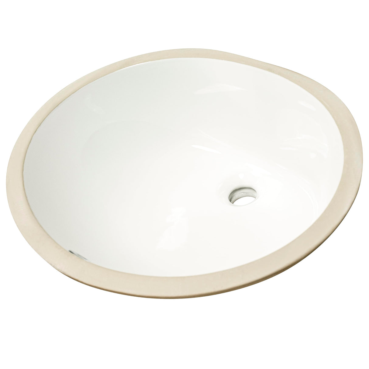 MSI 17 inch x 14 inch Oval Porcelain Ceramic Undermount Bathroom Vanity Vessel Sink, White MSI