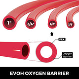 VEVOR Oxygen-Barrier PEX Tubing 300Ft Red 1/2 Inch Radiant Floor PEX Pipe Radiant Heat Floor Heating Plumbing Cold and Hot Water Tubing VEVOR