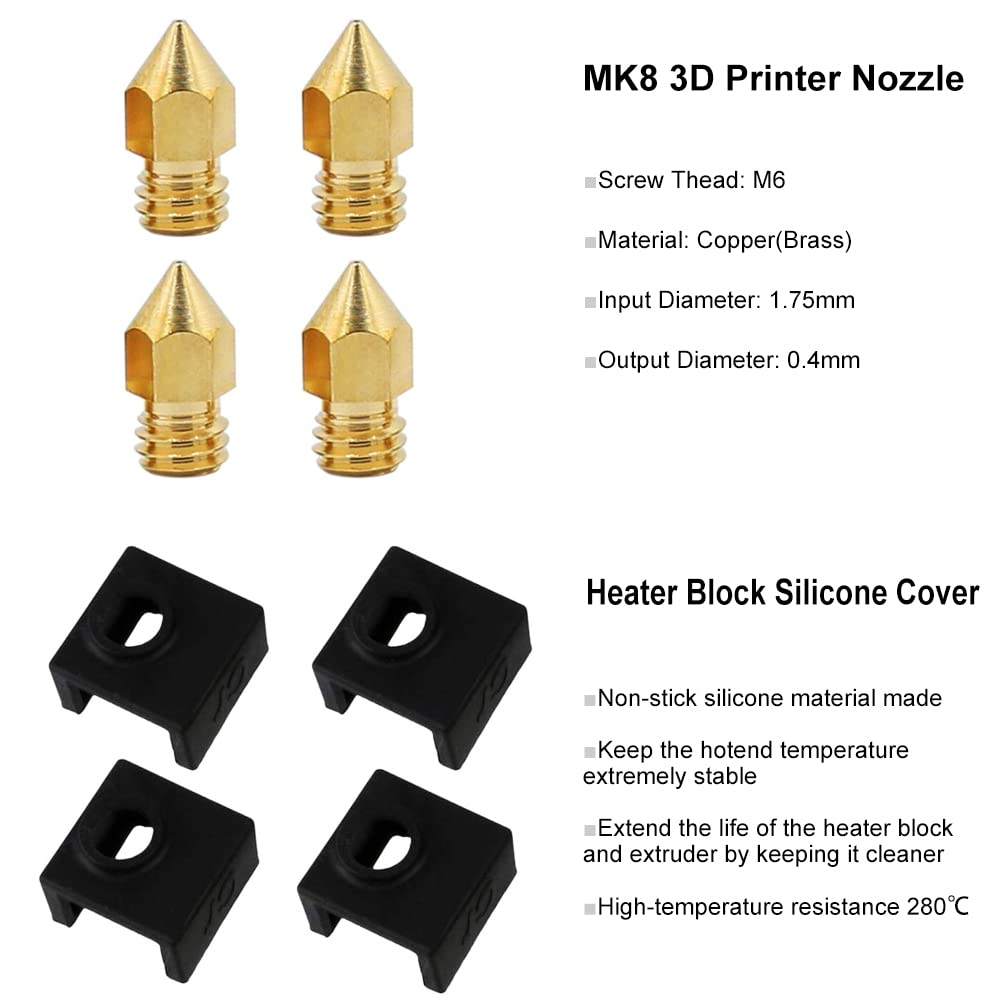 Creality Ender 3 /Pro/V2 3D Printer Assembled Extruder MK8 HotEnd Kit 24V with 0.4mm Nozzle Upgrade with Low Friction Creality-Capricorn Tubing - WoodArtSupply