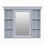 Merax Country 36" Bathroom Vanity with Matching Medicine Cabinet, Farmhouse Bathroom Vanity with Sink Storage Cabinet with 4 Drawers and Open Shelf, Solid Wood Frame Bath Storage Vanity Merax