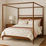 Solid Wood Canopy Bed Frame Four Poster Bed, No Springs Required Augensternchen