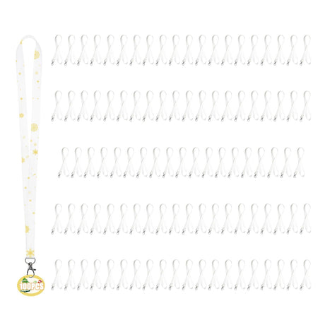 YOUKE OLA 100 Pack Sublimation Lanyards Blank Bulk Sublimation Lanyards with Swivel Hooks Neck Lanyards Heat Transfer Lanyard for ID Badge Holder Keychain as Christmas Gifts, White YOUKE OLA