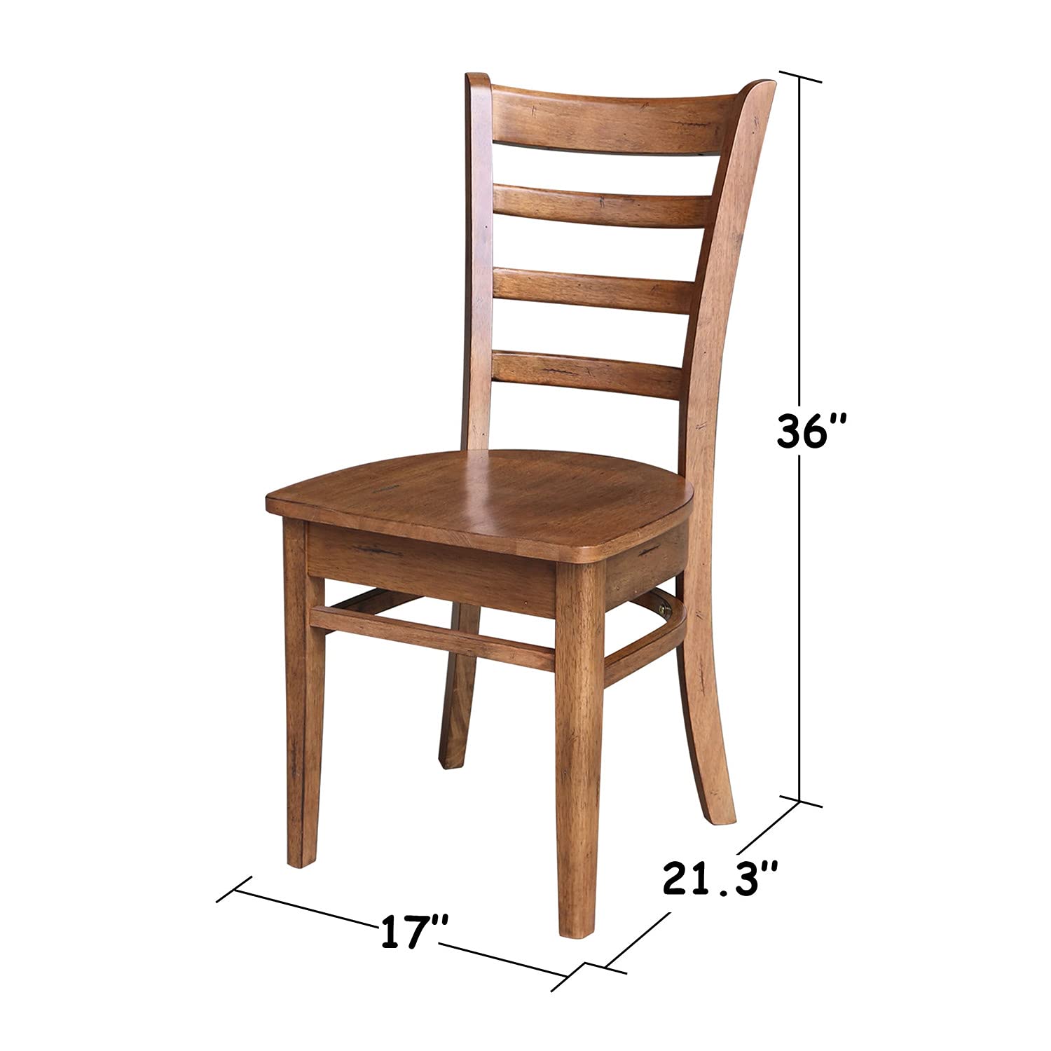 IC International Concepts Emily Side Chairs, Dining Height, Brown - WoodArtSupply