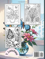 Butterflies and Flowers Coloring Book For Adults: 63 Large Print Images For Kids aged 10 to Adults, Relaxation and Stress Relief Coloring Majosta