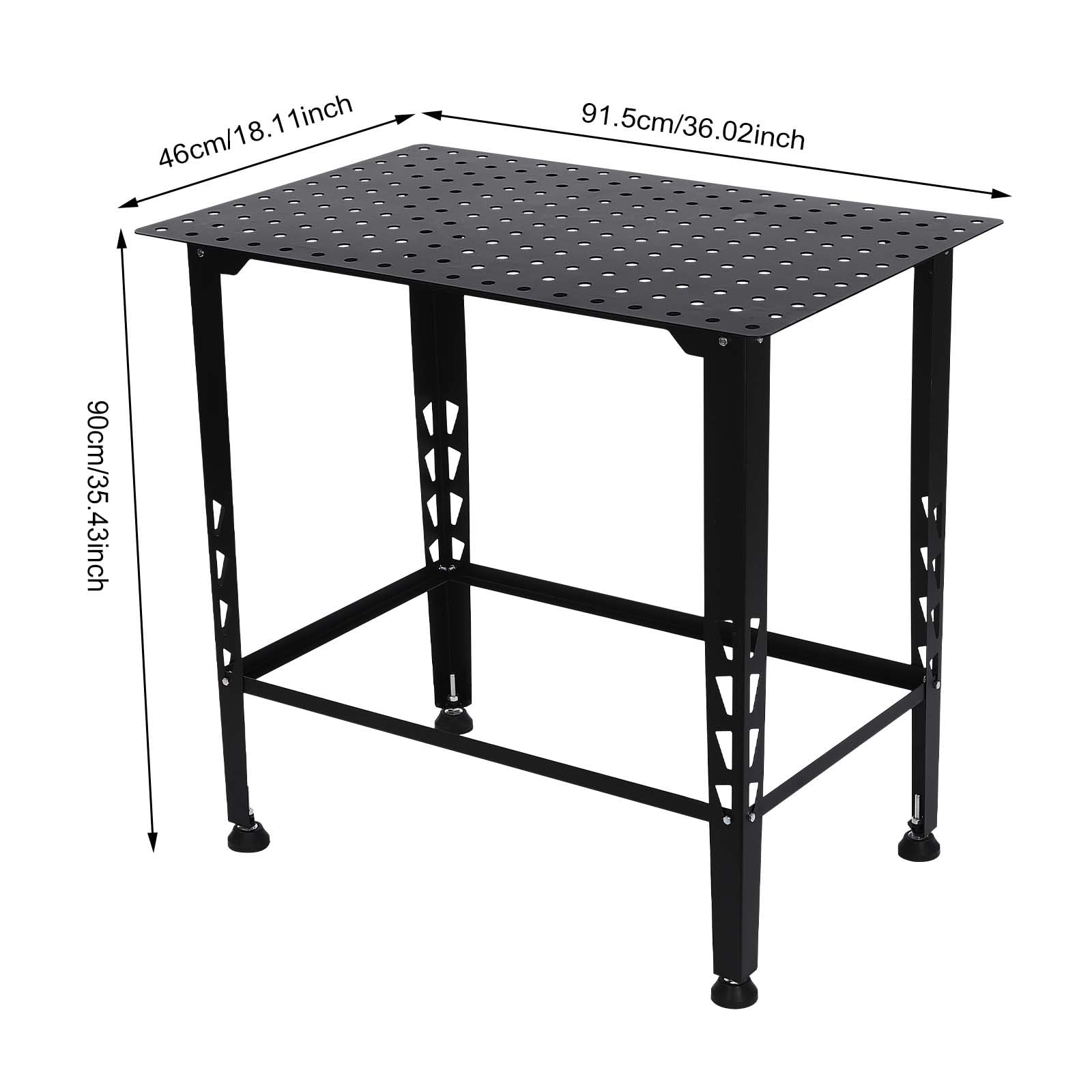 Welding Table,36" X 24" Welding Table Top,0.157in Thick Fabrication Table,600Lbs Load Capacity Metal Workbench,Portable Work Bench With Double-Layer Storage Heavy Duty Carbon Steel Weld Table - WoodArtSupply