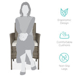 Best Choice Products 3-Piece Outdoor Wicker Conversation Bistro Set, Space Saving Patio Furniture for Garden w/Side Table - Taupe/White Sand Best Choice Products