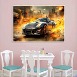 MaiYiYi Top Sports Car Crystal Diamond Embroidery Set, 5D Full Round Drill Racing Car Diamond Painting Kit, Sport Cars Diamond Painting Dots Art for Adults Beginners Wall Decor (30X40 CM) MaiYiYi