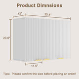 ChooChoo 3-Door Bathroom Wall Cabinet, Fluted Kitchen Wall Cabinet with Adjustable Shelf, Wall Mounted Storage Cupboard for Bathroom, Laundry Room, Entryway, Garage, White ChooChoo