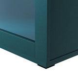 Vrullu Storage Cabinet, Green Free Standing Buffet Cabinet, Accent Kitchen Cabinet with Tempered Glass Doors, Wood Display Cabinet with Adjustable Shelf, Curio Cabinet for Living Room, Hallway Vrullu