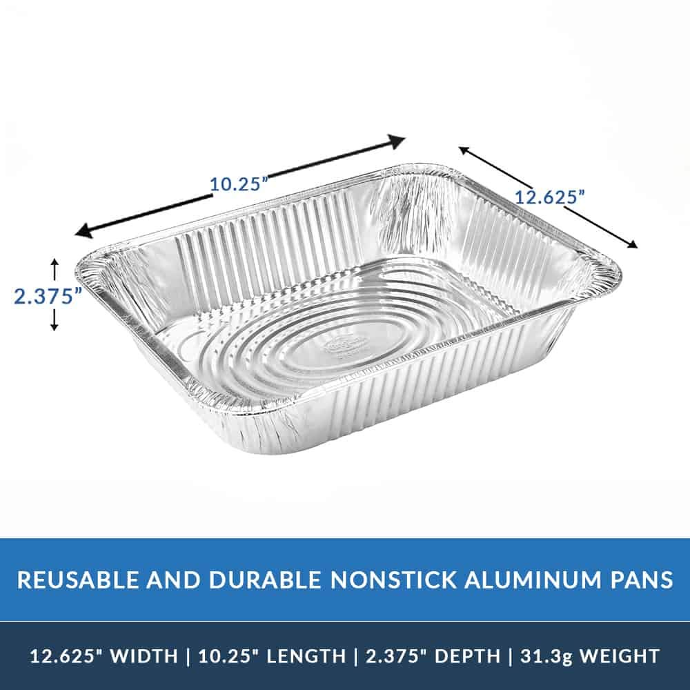 Nicole Home Collection Aluminum Pans With Lids Half Size 9x13 Extra Heavy Duty, Disposable Foil Pans For Baking (25 Sets) Nicole Home Collection