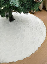 AISENO 48 Inch Christmas Tree Skirt Faux Fur with Cable Knit Knitted Thick Decoration for Merry Christmas Decorations AISENO