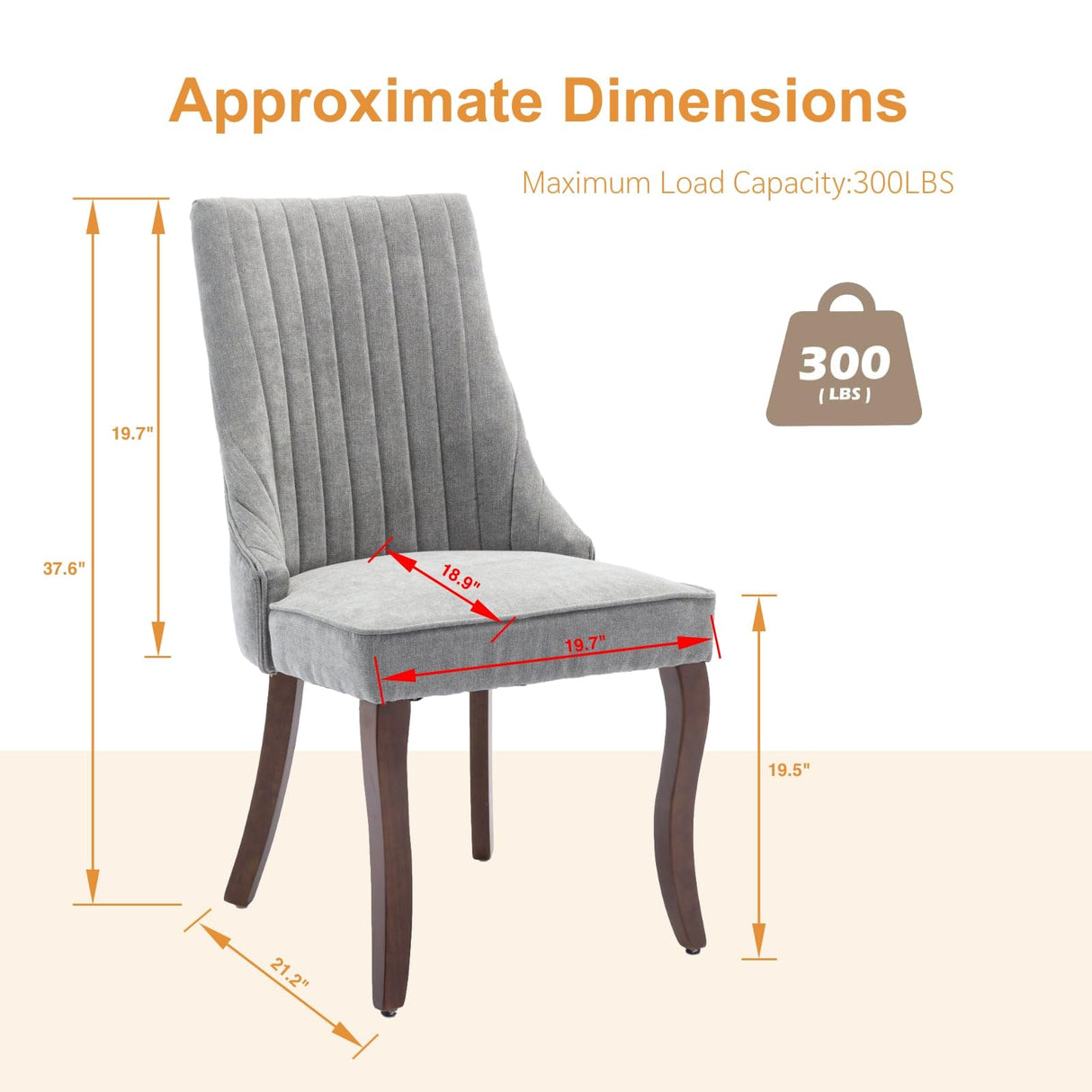 BEIDOR Velvet Dining Chairs Set of 6,Comfy Fabric Upholstered Accent Chairs for Kitchen Living Room,Channel Tufted Dining Room Chairs with Curved Solid Wood Legs(Gray) BEIDOR