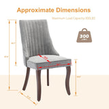 BEIDOR Velvet Dining Chairs Set of 4,Comfy Fabric Upholstered Accent Chairs for Kitchen Living Room,Channel Tufted Dining Room Chairs with Curved Solid Wood Legs(Gray) BEIDOR