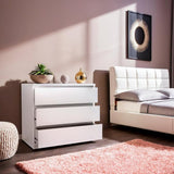 Furnifact White 3 Drawer Dresser – Modern 3 Drawer Dresser for Bedroom, Closet, or Entryway – Sleek and Functional Three Drawer Unit for Compact Storage Furnifact