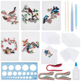 WEBEEDY 20 Sets Paper Quilling Kit for Adults Beginner DIY 5 Styles Bird Love Greeting Card Making kit with Instruction Handmade Bird Flower Quilling Card for Love,Valentine's Day,Wedding,Christmas WEBEEDY