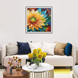 Stalente Diamond Painting Kits for Adults, 5D DIY Diamond Art Kits for Beginners Round Full Drill Diamond Painting for Home Wall Decoration Gift 12×12inch, Glass Shard Flower Stalente