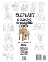 Elephant Coloring and Drawing Book For Kids Ages 3-8: Fun with Coloring Elephants and Drawing some parts of the largest existing land animals. Great ... for Toddlers & Kids (Animals Collection) Majosta