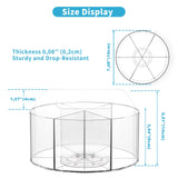 Acrylic Pen Holder for Desks, Acrylic Desk Organizer Clear, 360 Degree Pencil Holder for Desk Kids, Rotating Desk Organizer Rotating Pen Holder for Desk, Art Supply Storage Organizer 6 Compartments Wawocs