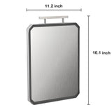 SNOWCLAD Stainless Steel Cutting Board,Double Sided Steel Cutting Board for kitchen,Stainless Steel/Wheat straw pp Large Cutting Board for meat,Dishwasher Safe,non toxic Chopping Board,16 * 11 Inch KLAPOLA