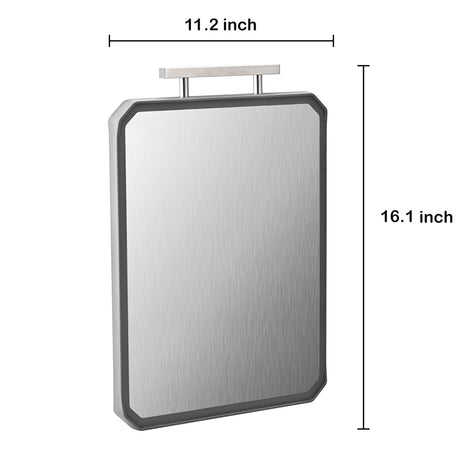 SNOWCLAD Stainless Steel Cutting Board,Double Sided Steel Cutting Board for kitchen,Stainless Steel/Wheat straw pp Large Cutting Board for meat,Dishwasher Safe,non toxic Chopping Board,16 * 11 Inch KLAPOLA