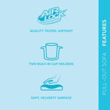 Intex 66552EP Inflatable Pull-Out Sofa: Built-in Cupholder – Velvety Surface – 2-in-1 Valve – Folds Compactly – 46" x 88" x 26" Intex