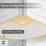 CAPHAUS Tall Corner Shelf Stand, 5-Tier Display Shelves, Ladder Corner Wood Storage Plant Bookshelf with Metal Frame, Versatile Shelving Unit Bookcase for Home Office Space, White CAPHAUS