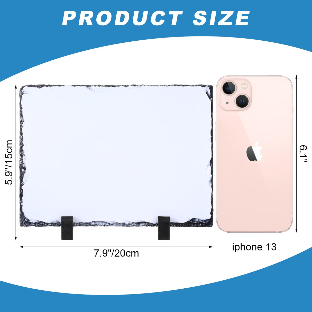 Gersoniel 10 Pcs Sublimation Slate Blanks 7.9 x 5.9 Inch Heat Thermal Transfer Rock Stone Photo Frame with Display Stand, Rectangular Sublimation Heat Press Picture Slate for DIY Desktop Souvenir Gift Gersoniel