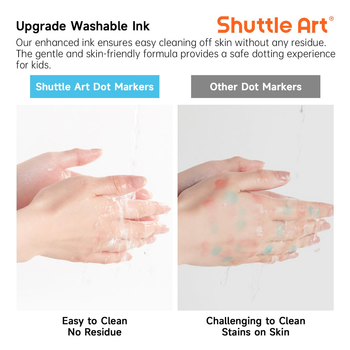 Shuttle Art Dot Markers, 12 Colors Washable Markers for Toddlers,Bingo Daubers Supplies Kids Preschool Children, Non Toxic Water-Based Shuttle Art