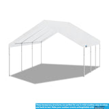 King Canopy Hercules 18-Feet by 20-Feet, 2-Inch Hammertone Steel Frame w/Buttons, 8-Leg, Carport, White King Canopy