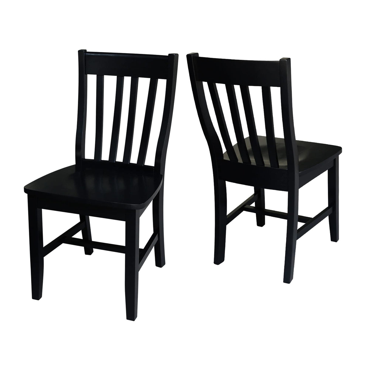 International Concepts Pair of Schoolhouse Chairs Black IC International Concepts