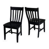 International Concepts Pair of Schoolhouse Chairs Black IC International Concepts