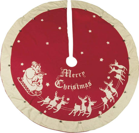 Primitives by Kathy Red Vintage Christmas Tree Skirt Primitives by Kathy