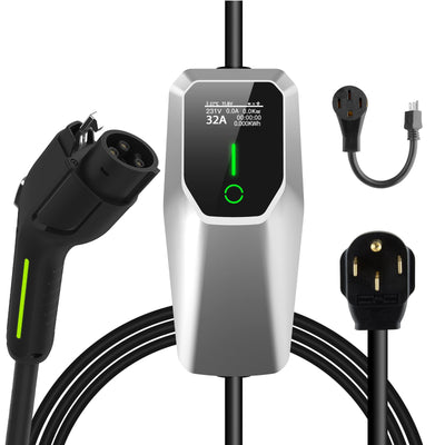 AWESAFE Electric Vehicle Charger Level 2 EV Charger, 7.6KW Portable Fast Charger with J1772 Connector, 32Amp NEMA 14-50 Plug, Scheduled Charging, Plug-in Home EV Charging Station