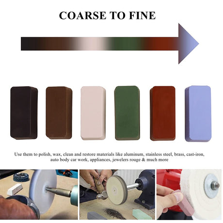 Brown Tripoli Buffing Polishing Compound Medium Course Metal Polish Compound Used for Cutting & Removing Scratches from Aluminum & Stainless Steel Wood - 1 Pound Bar DSmart