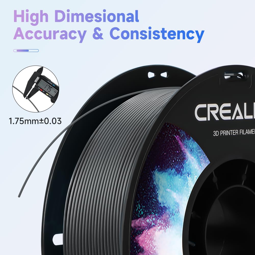 Creality TPU Filament Black, Flexible 3D Printer Filament 1.75mm for Airless Basketball, 95A Shore Hardness Good Layer Bonding Performance Dimensional Accuracy +/- 0.03 mm for Most FDM 3D Printers,1kg Creality