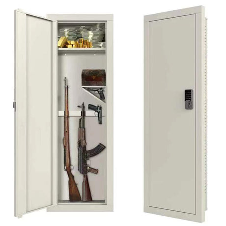 In Wall Safe Between the Studs, 53" Tall Wall Safes, Hidden Gun Safe Recessed Wall Safe Cabinet with Removable Shelf & Digital Keypad, Security Wall Safe for Home Guns Money Valuables TOPKEY