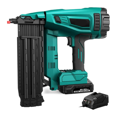 Brad Nailer 18 Gauge Nail Gun Battery Powered with Brushless Motor 20V Cordless Nail Gun Adjustable for Roofing Sheathing for DIY Projects, Upholster and Woodworking KKKMart