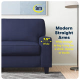 Pemberly Row 73" Track Arm Sofa with Removable Covers Navy Blue Pemberly Row