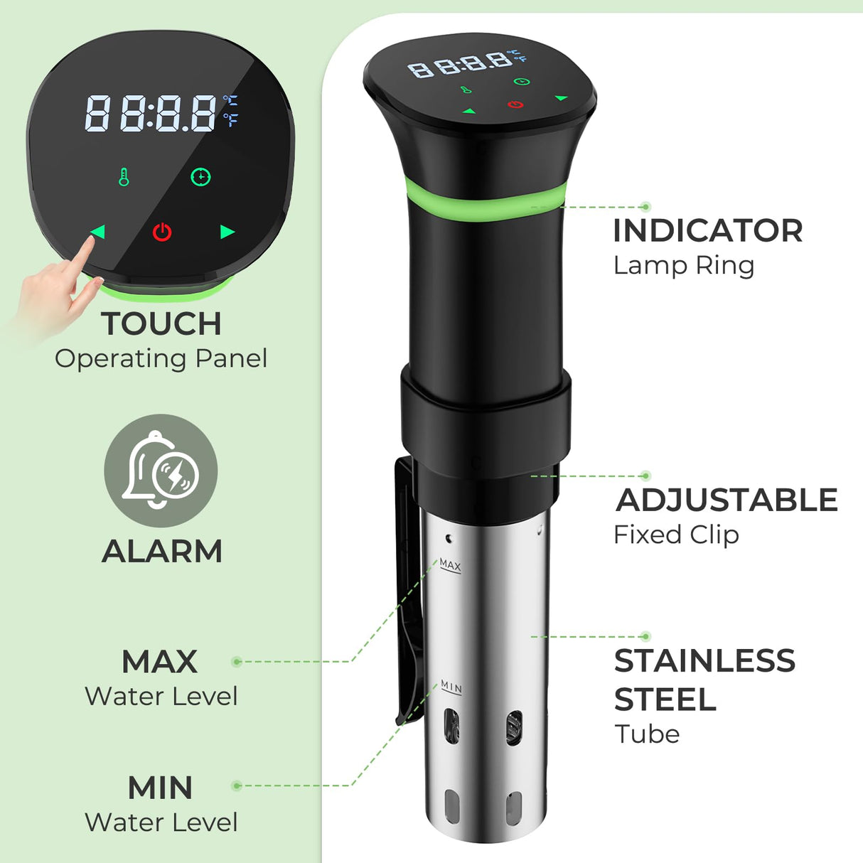 Sous Vide Machines, Immersion Circulators with Recipe, Temperature and Time Digital Display Control, 1000W Vpcok Direct