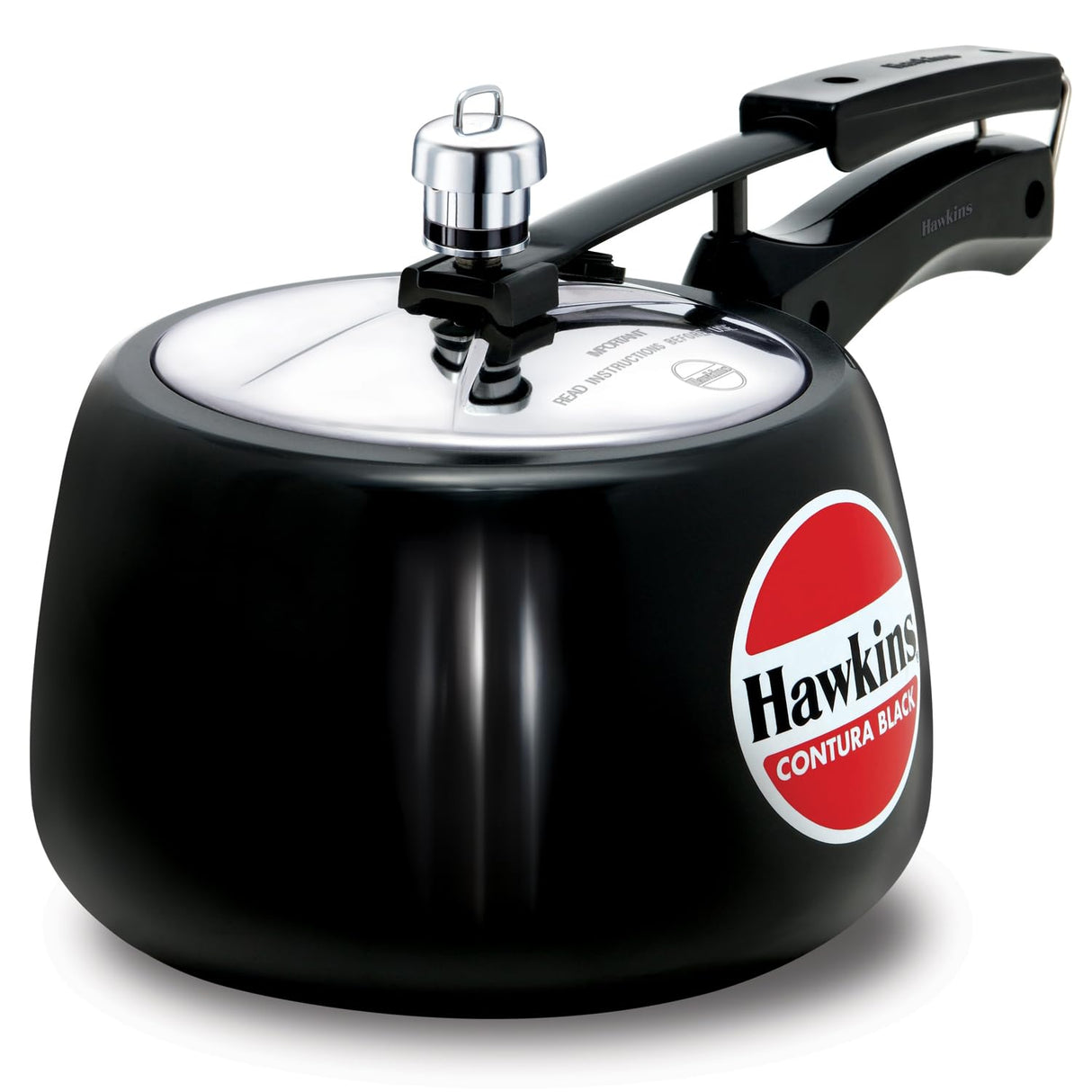 Hawkins 3 Litre Contura Black Pressure Cooker, Hard Anodised Inner Lid Cooker, Handi Cooker, Black (CB30) HAWKINS