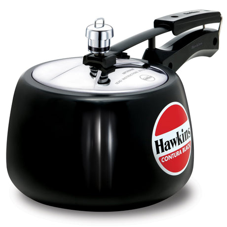 Hawkins 3 Litre Contura Black Pressure Cooker, Hard Anodised Inner Lid Cooker, Handi Cooker, Black (CB30) HAWKINS