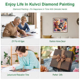 Kulvci Diamond Art Painting Kits for Adults Cat, Diamond Art Kits for Beginners, 5D DIY Full Drill Gem Craft for Home Decor Gift 12x12inch Kulvci